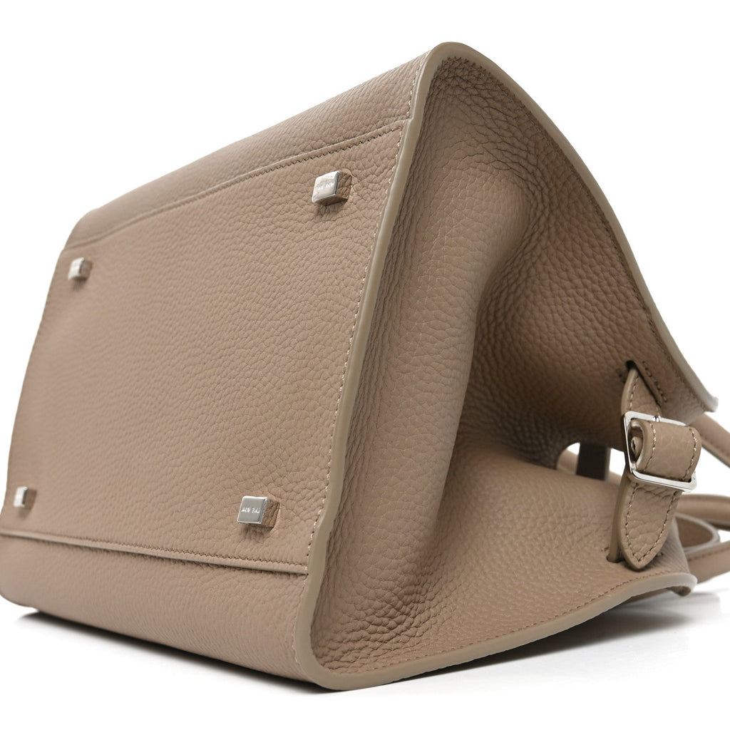 Grained Calfskin Soft Margaux 10 Bag Dark Taupe Dark Taupe