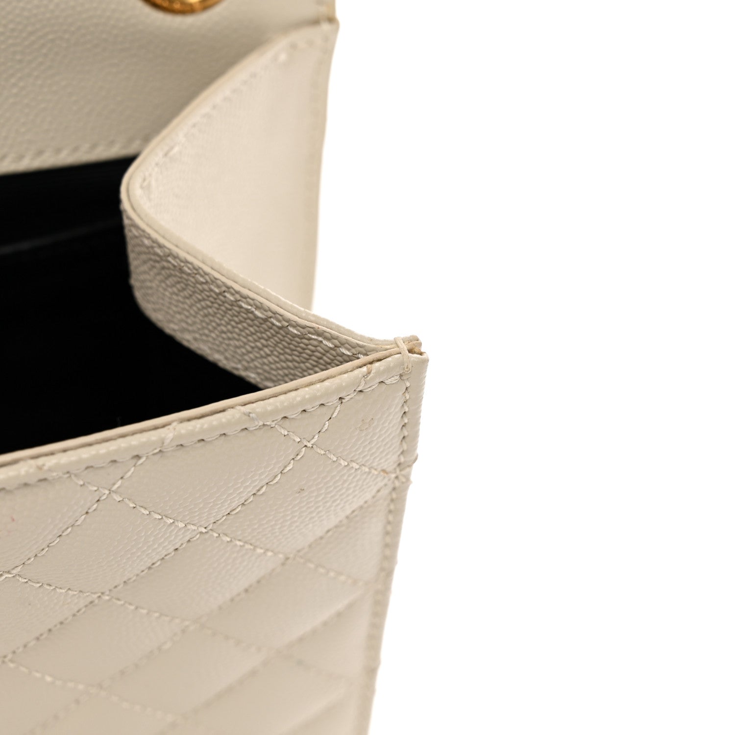 Grain De Poudre Textured Mixed Matelasse Medium Triquilt Monogram Satchel Crema Soft