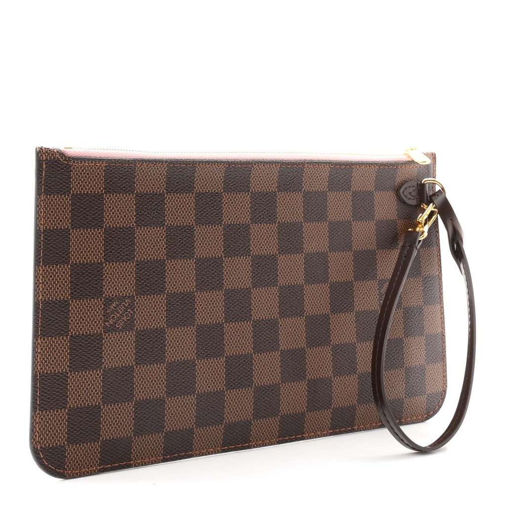 Damier Ebene Neverfull MM GM Pochette Rose Ballerine