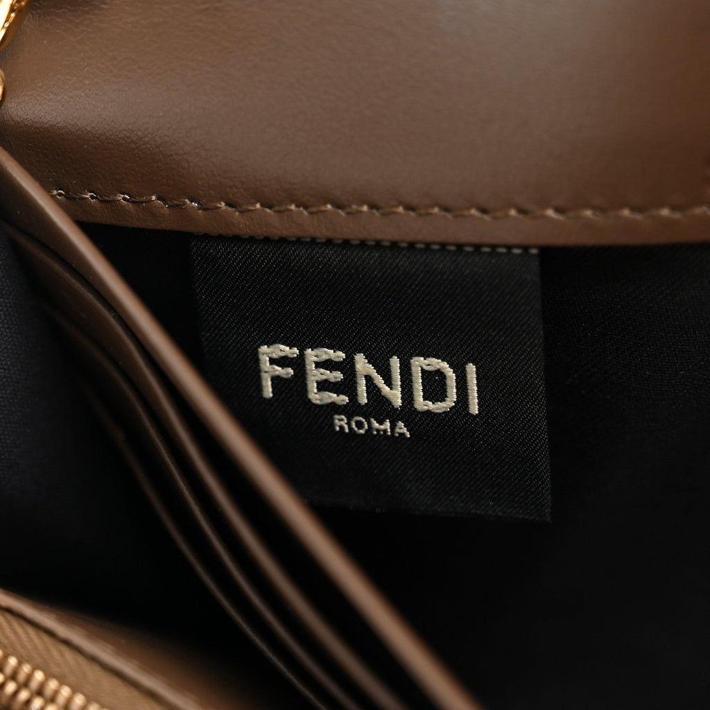 Vitello Soft F is Fendi Bi-Color FF 1974 Embossed Continental Envelope Wallet On Chain Maya Black