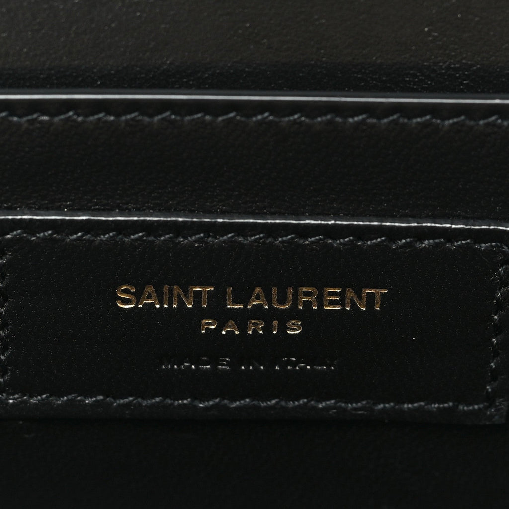 Smooth Calfskin Large Midnight Clutch Black