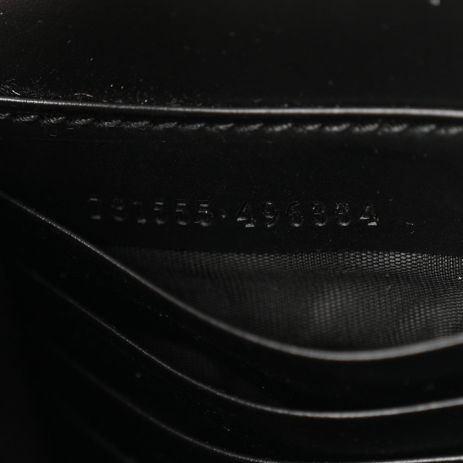 Calfskin GG Debossed Chain Wallet Black