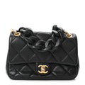 Caviar Quilted Funky Match Mini Flap Black