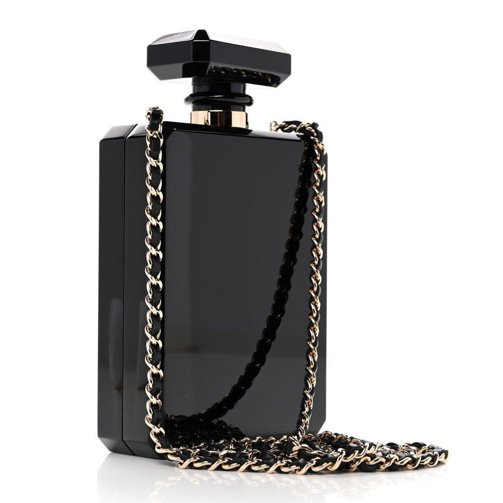 Plexiglass Perfume Bottle Clutch Black