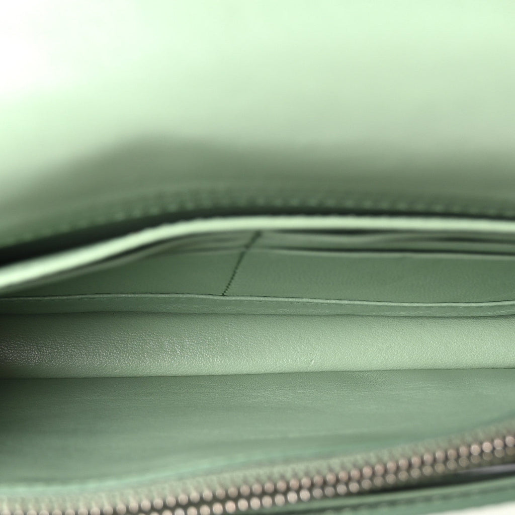 Saffiano Lux Metal Flap Wallet Acquamarina