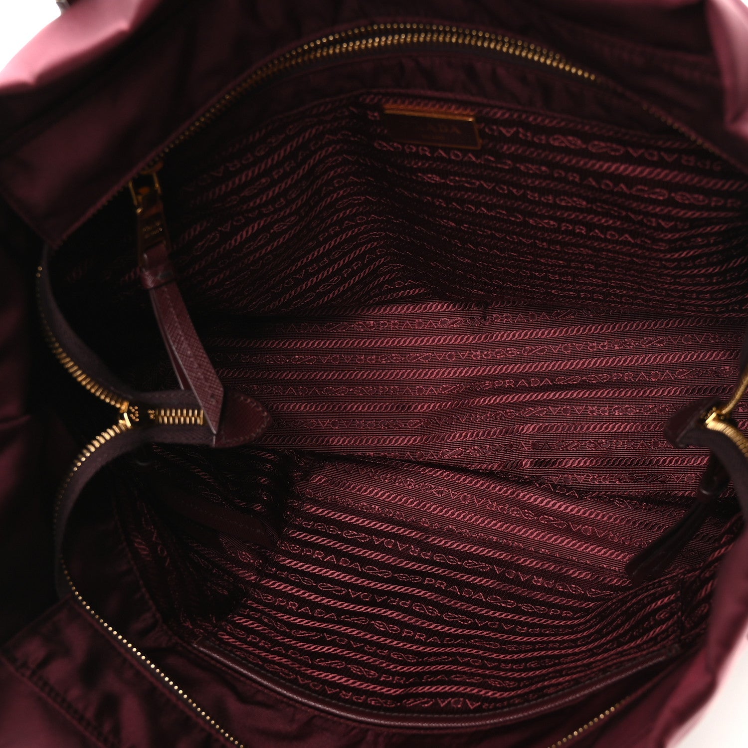 Tessuto Nylon Saffiano Tote Granato
