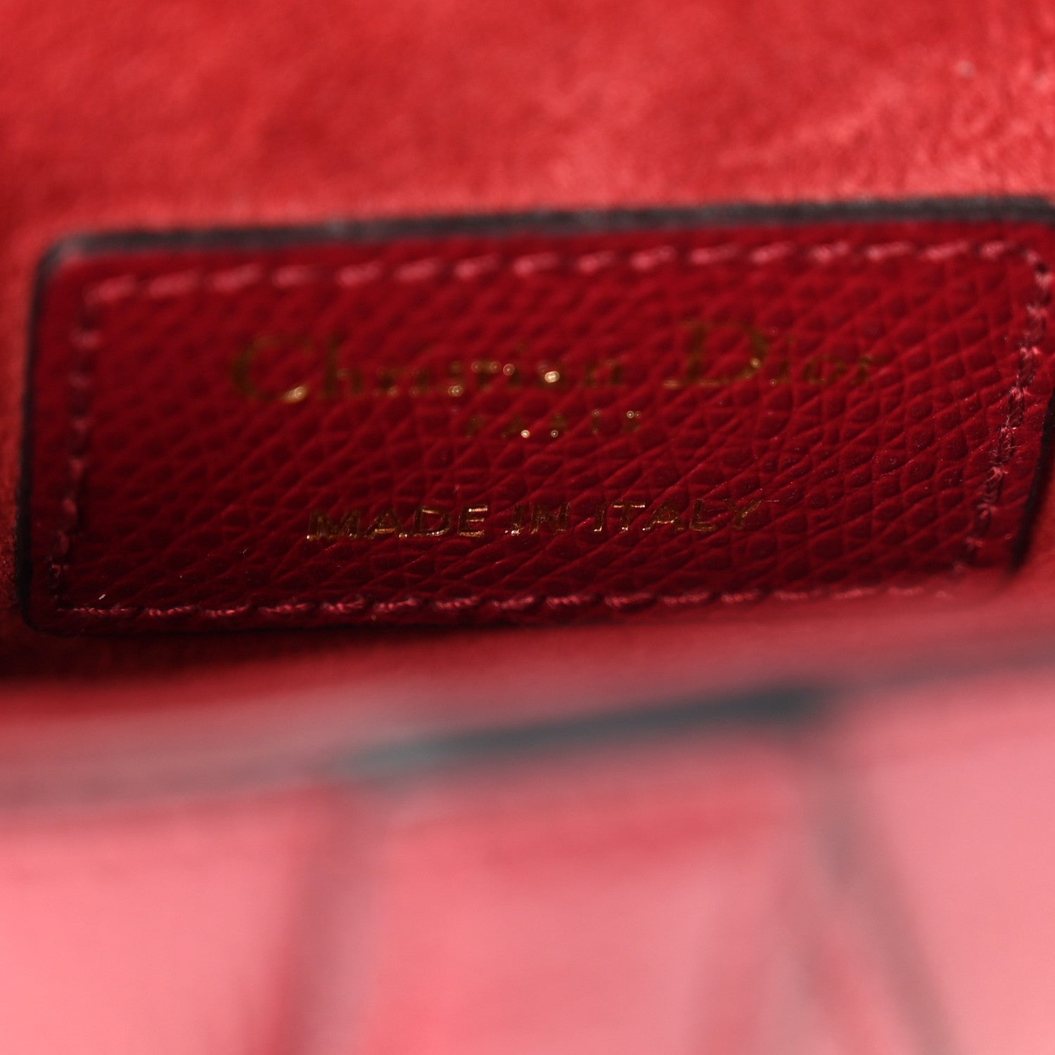 Grained Calfskin Mini Saddle Bag Red