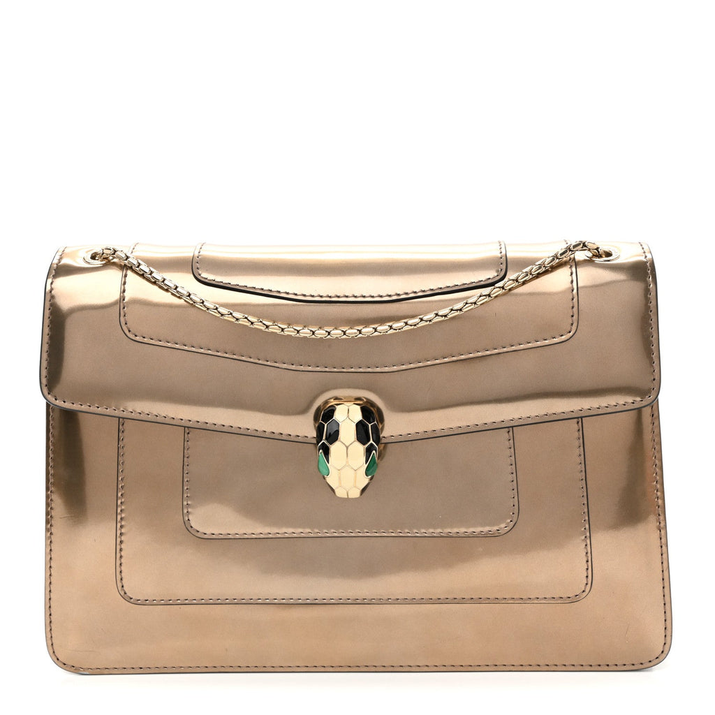 Metallic Calfskin Serpenti Forever Crossbody Bag Bronze
