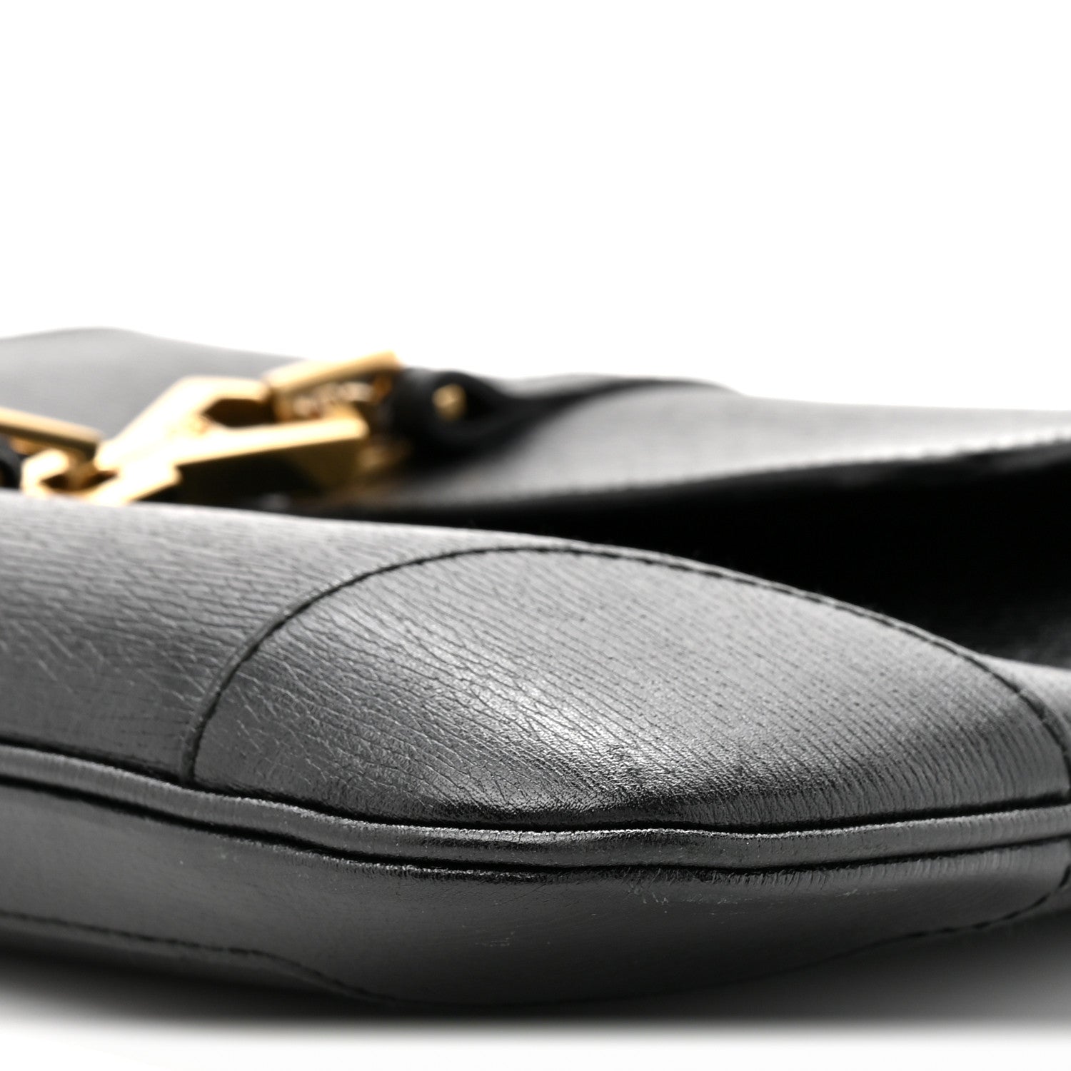Calfskin Bamboo Handle Jackie O Hobo Black