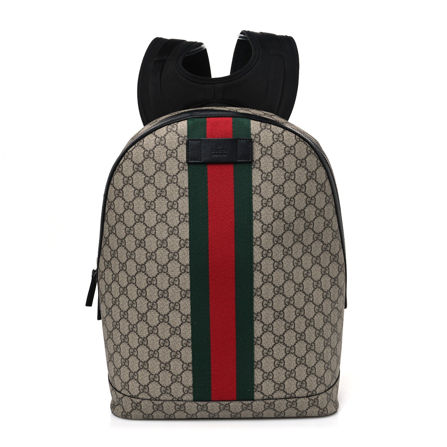 GG Supreme Monogram Web Dome Backpack Black