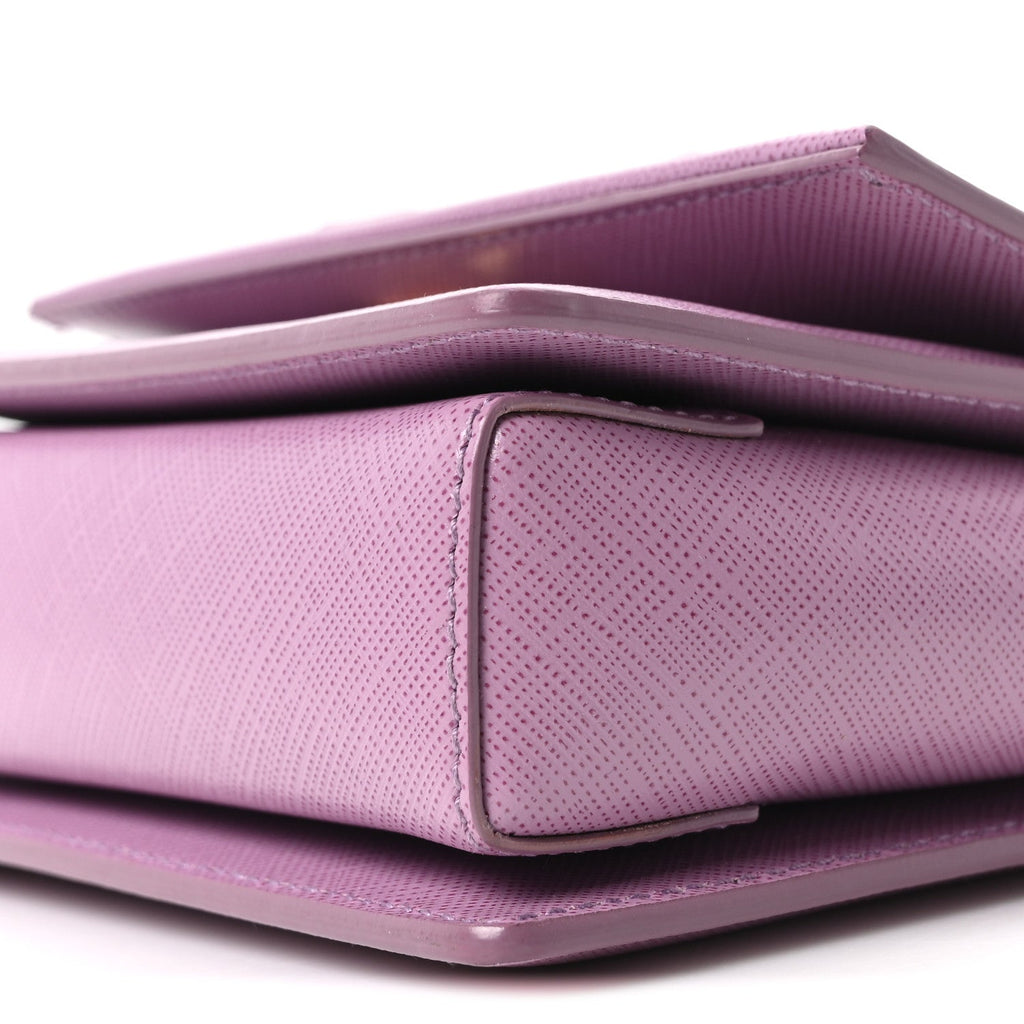 Printed Calfskin Ginny Crossbody Bag Purple