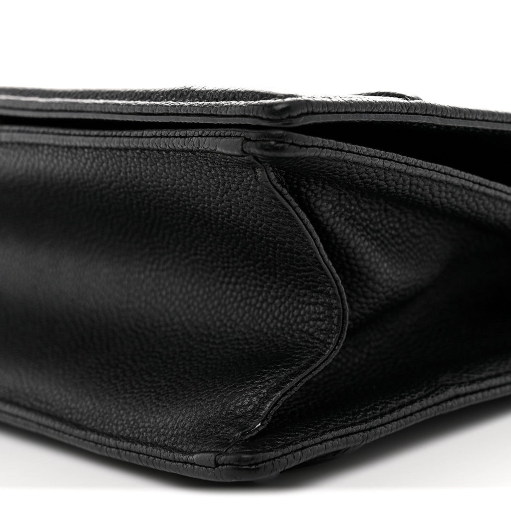 Grained Calfskin Medium Diorama Flap Bag Black