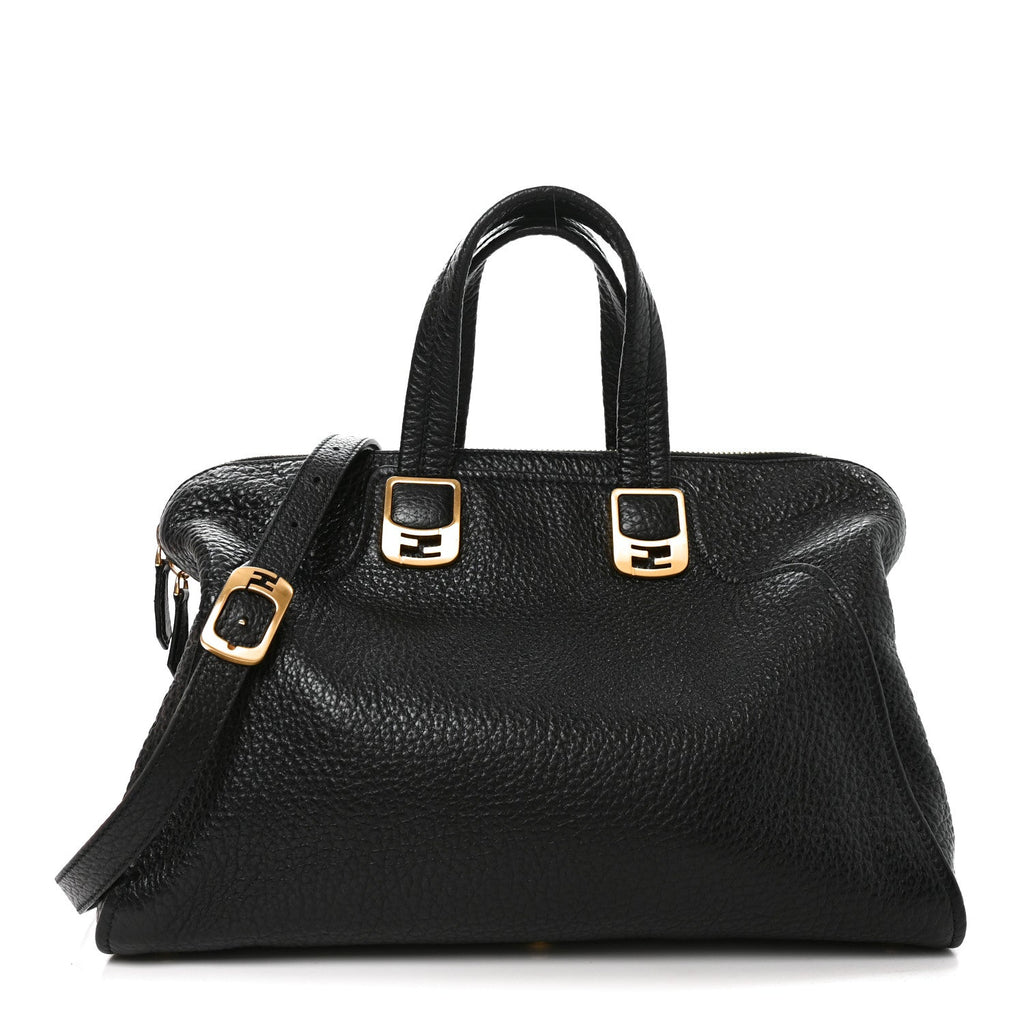Pebbled Calfskin Large Chameleon Tote  Black