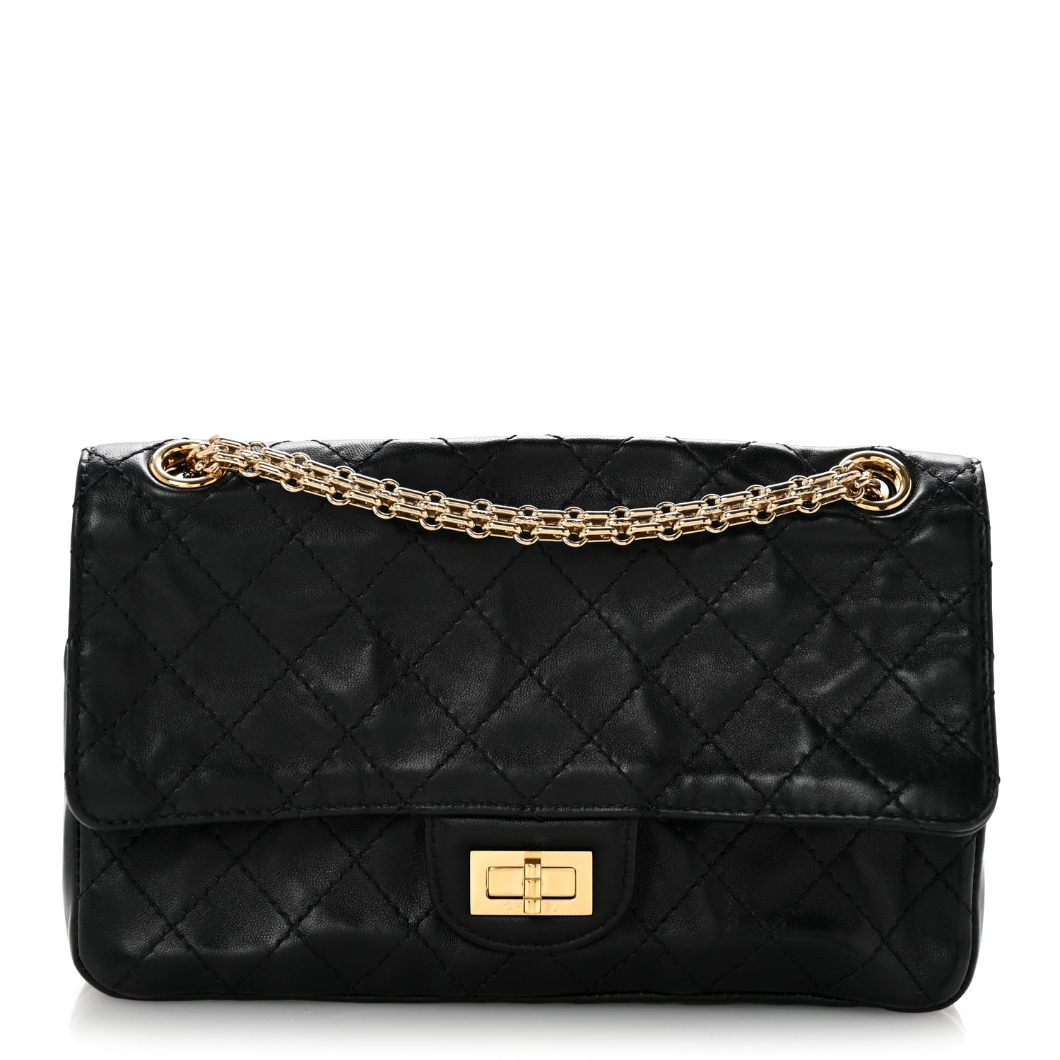 Lambskin Quilted Crush 2.55 Reissue 225 Flap Black