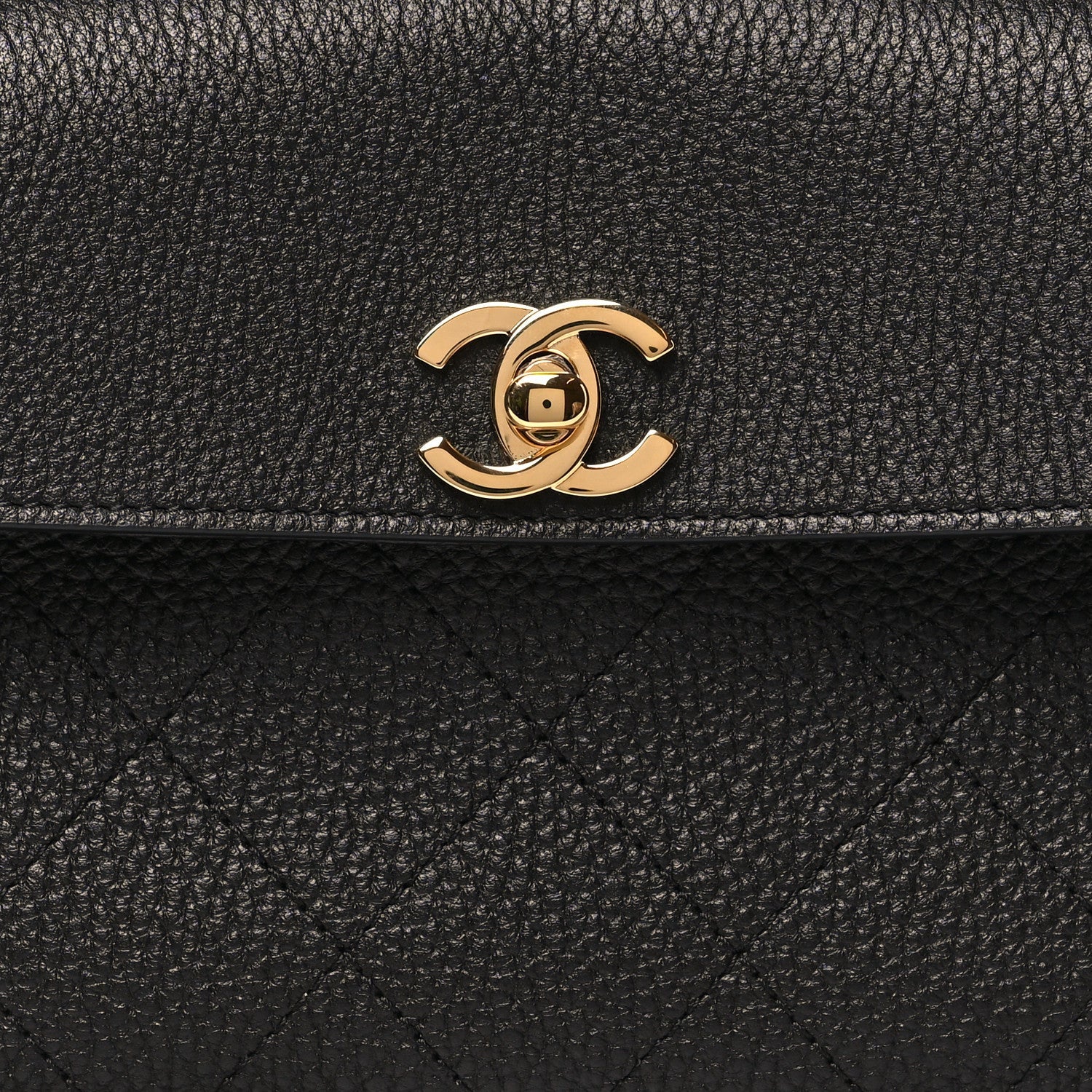 Grained Calfskin Stitched Urban Essentials Small Shopping Bag Black