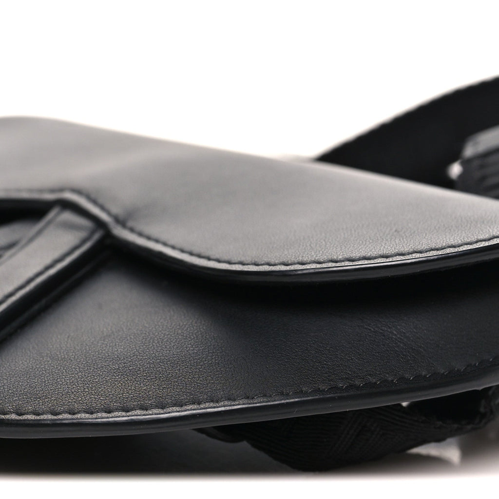 Ultra Matte Calfskin Saddle Belt Bag Black