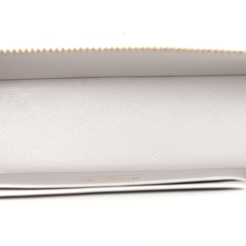 Caviar Quilted Trendy Handle Slim Vanity Light Grey