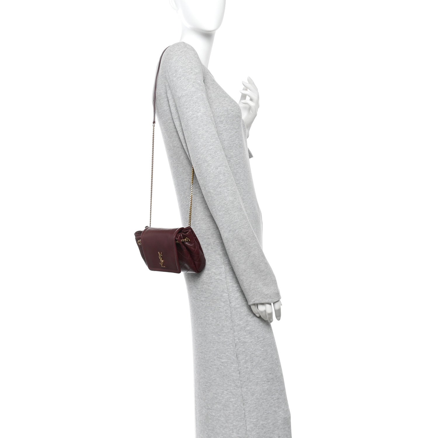 Lambskin Quilted Monogram Mini Nolita Rouge Cabernet