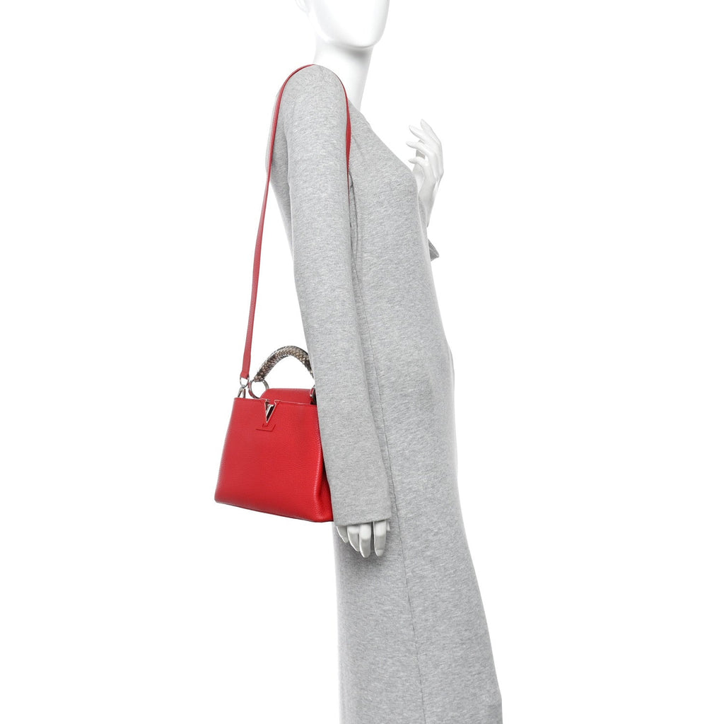 Taurillon Snakeskin Capucines BB Rubis