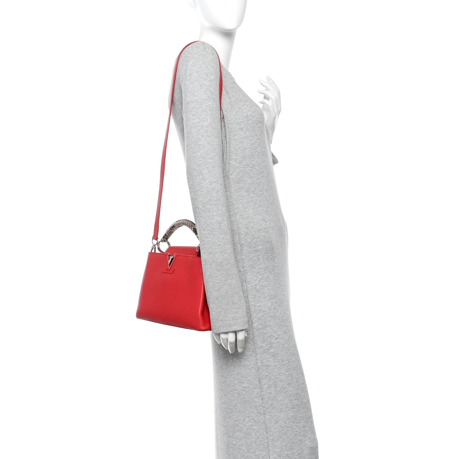 Taurillon Snakeskin Capucines BB Rubis