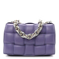 Lambskin Maxi Intreccio Padded Chain Cassette Crossbody Bag Lavender
