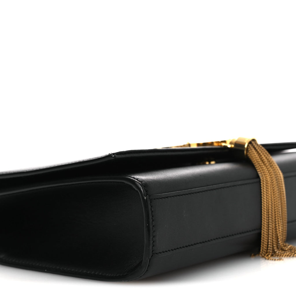 Smooth Calfskin Medium Classic Monogram Kate Tassel Satchel Black