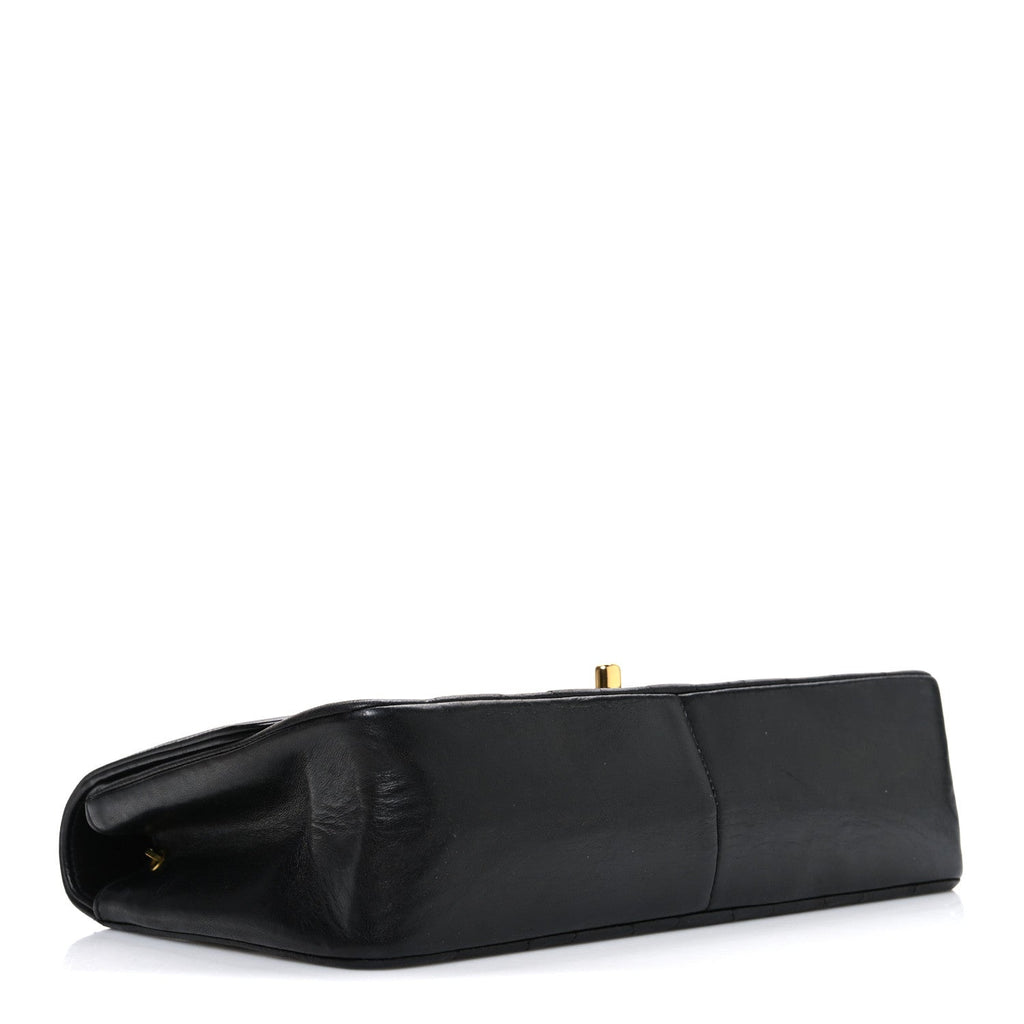 Lambskin Quilted Medium Single Flap Black