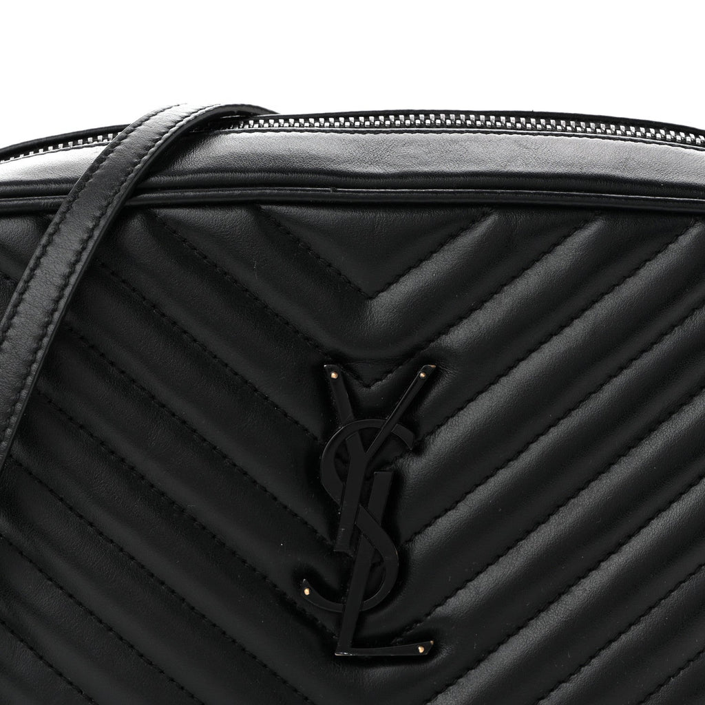 Calfskin Matelasse Monogram Monochrome Lou Camera Bag Black
