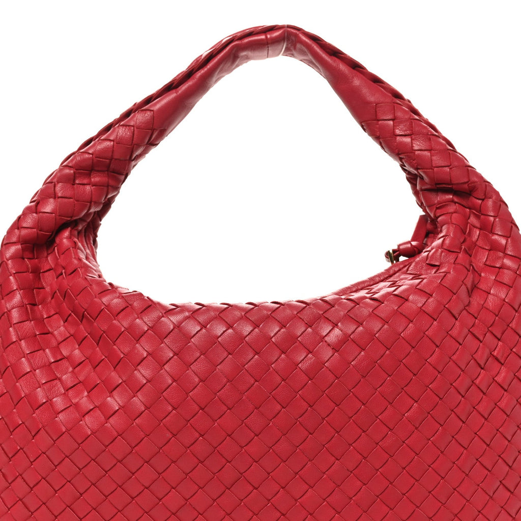Nappa Intrecciato Small Veneta Hobo Cassis