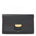 Smooth Calfskin Trotteur Clutch Navy Blue Red