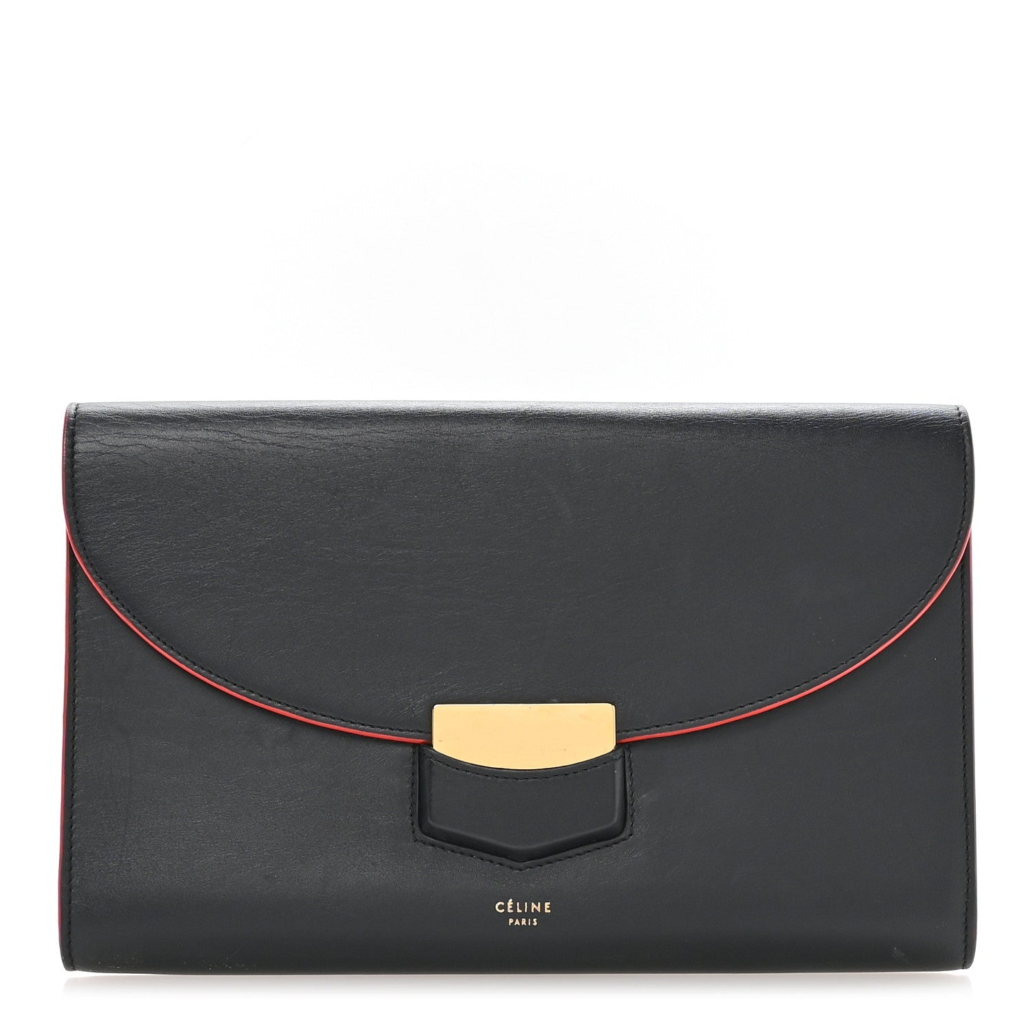 Smooth Calfskin Trotteur Clutch Navy Blue Red