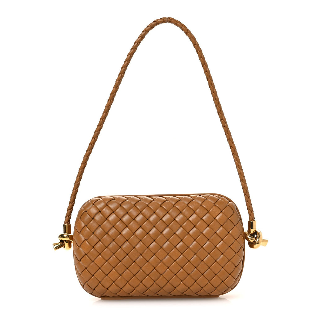 Calfskin Intrecciato Knot On Strap Camel