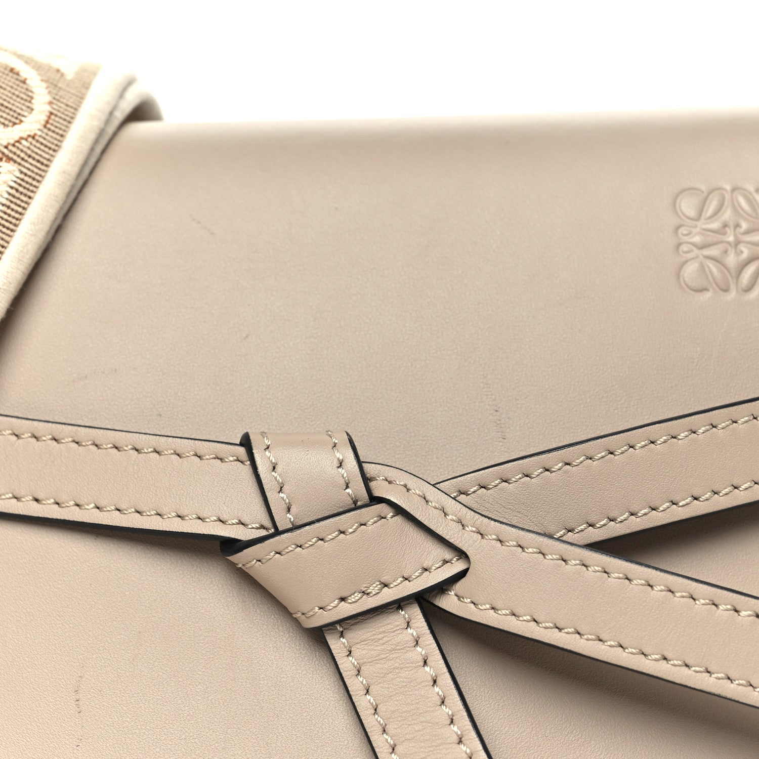 Calfskin Jacquard Mini Gate Dual Bag Sand