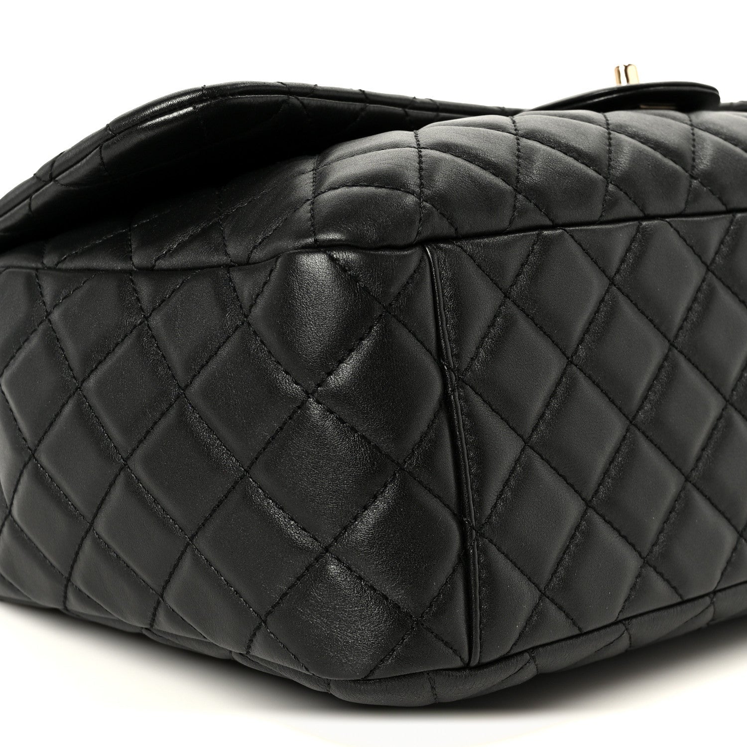 Calfskin Quilted Small XXL Travel Flap Bag Black