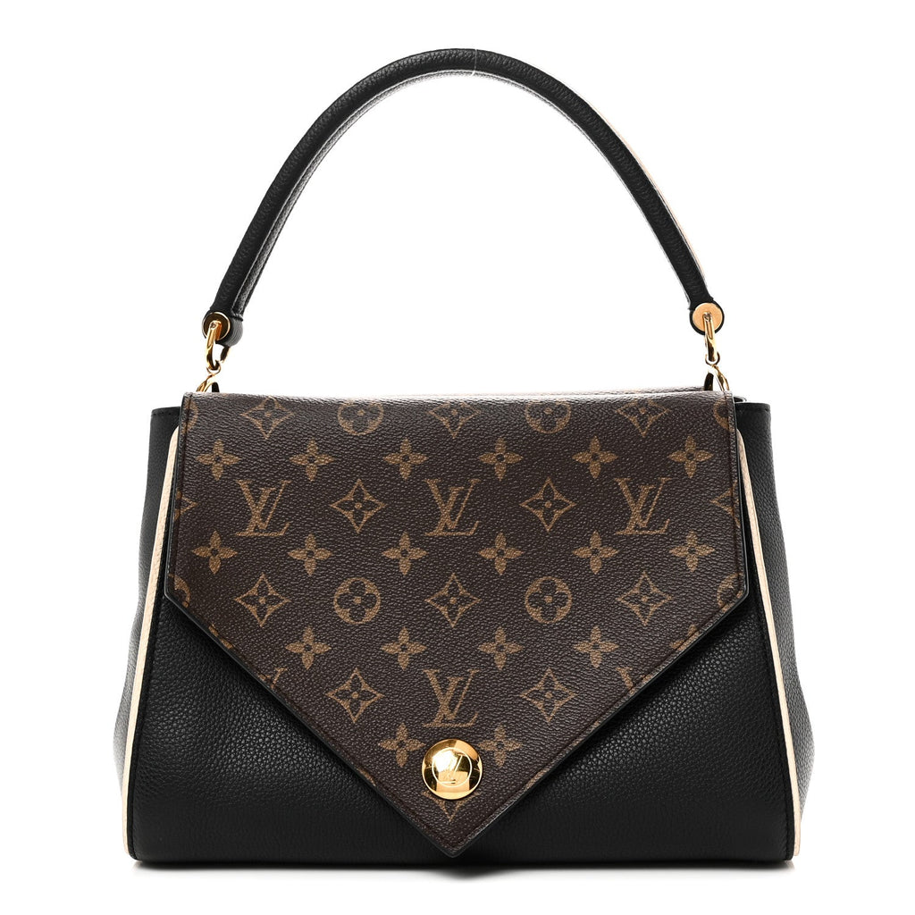 Grained Calfskin Monogram Double V Black