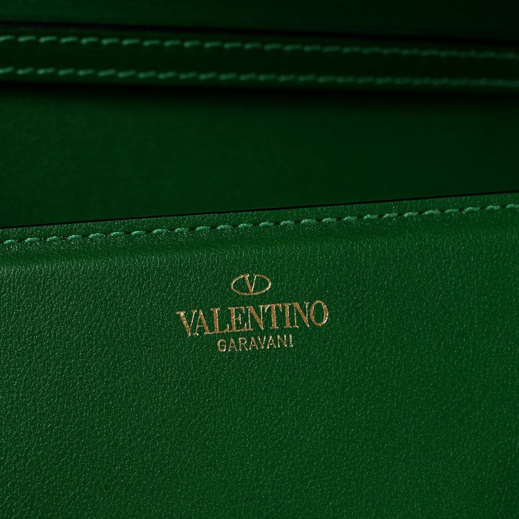 Calfskin Vlogo Small Loco Shoulder Bag Gea Green