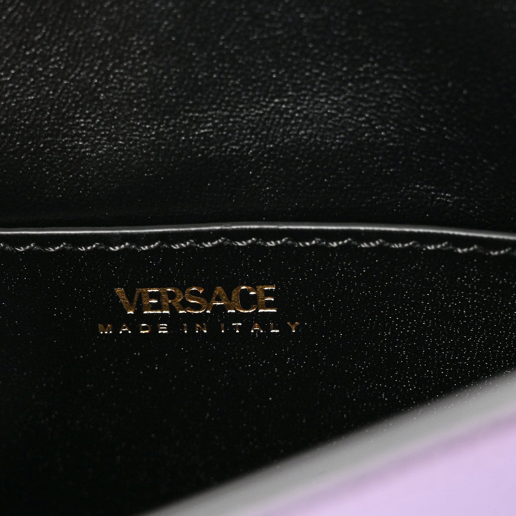 Grained Calfskin Small La Medusa Top Handle Bag Lilac