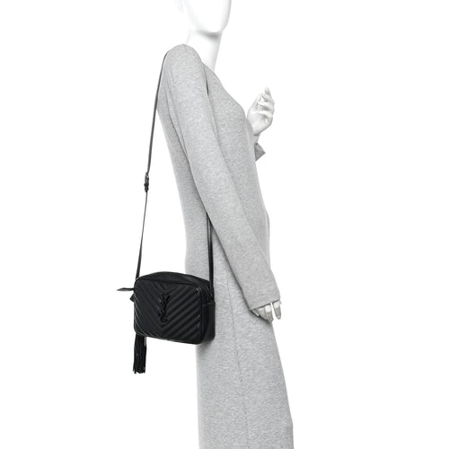Calfskin Matelasse Monogram Monochrome Lou Camera Bag Black