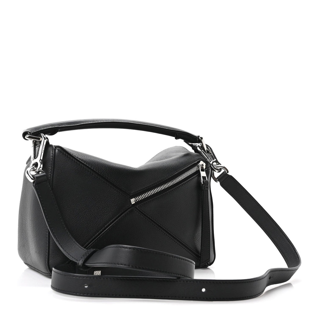 Calfskin Small Puzzle Bag Black