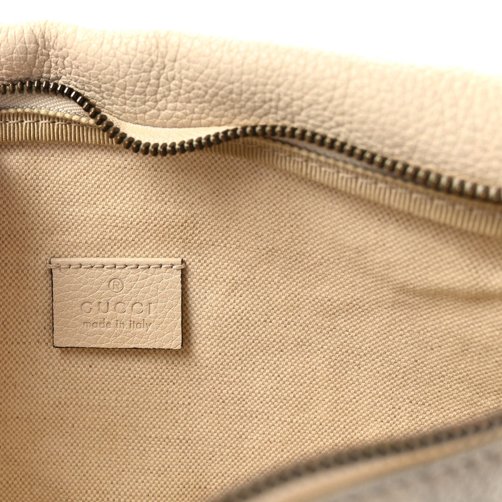 Grained Calfskin Logo Belt Bag White