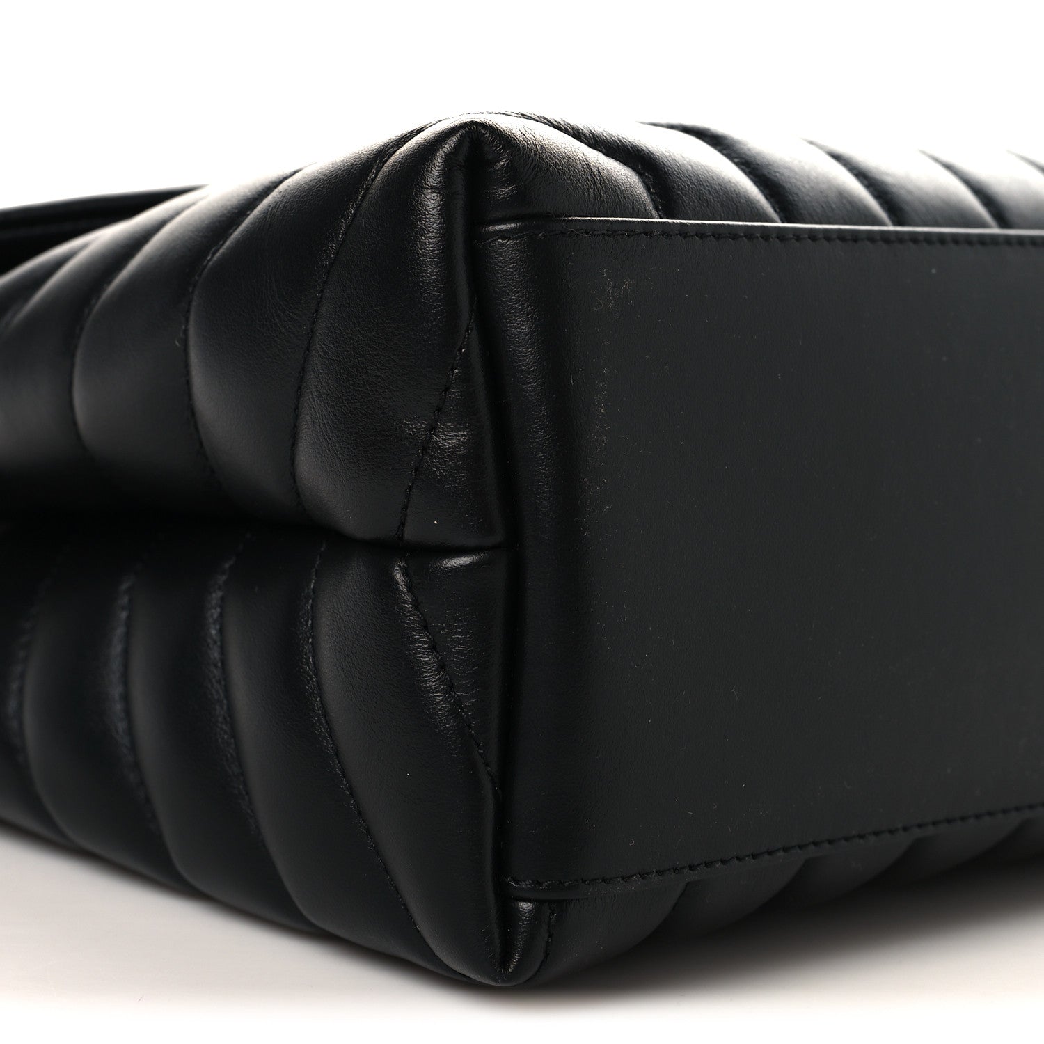 Calfskin Y Quilted Monogram Medium Loulou Chain Satchel Black