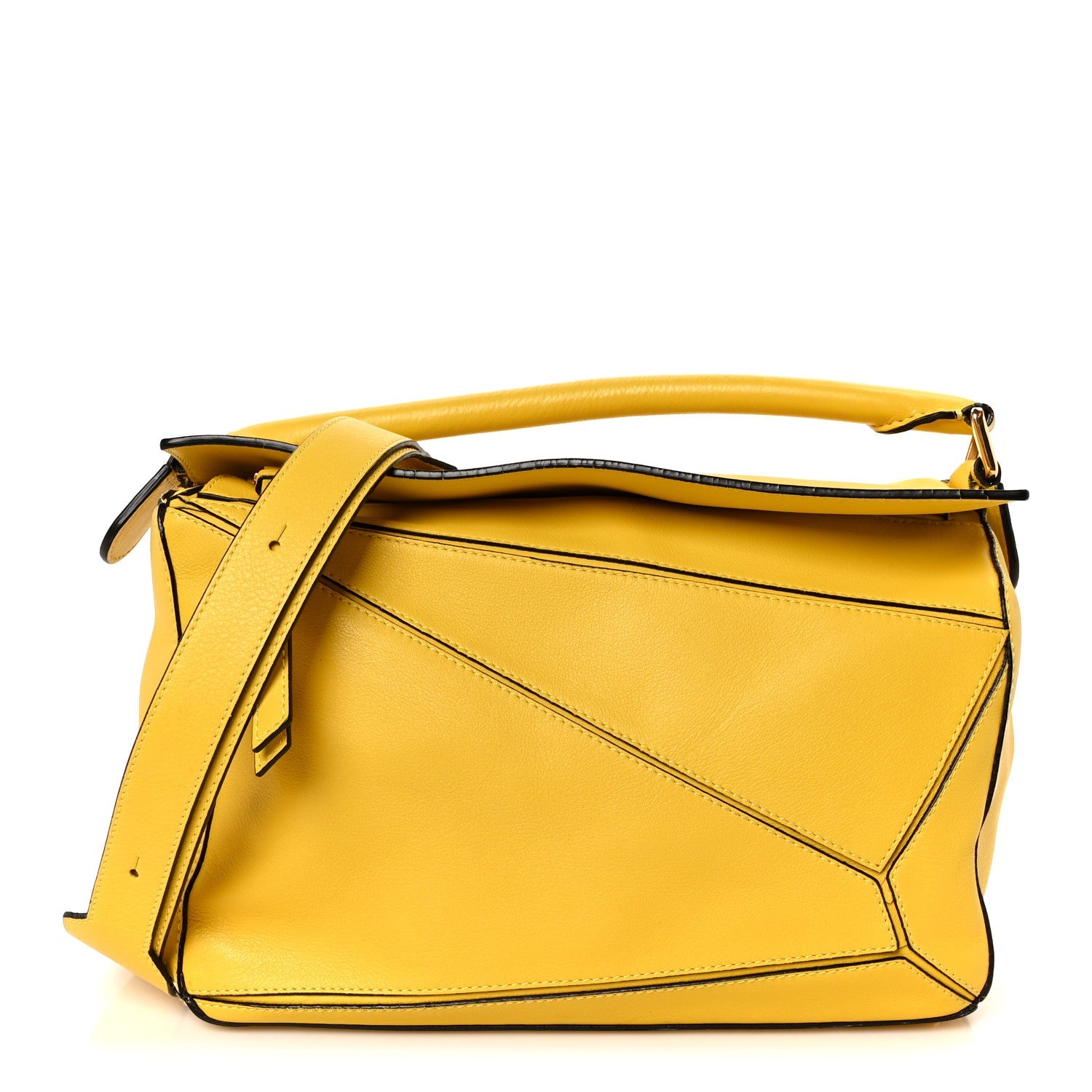 Calfskin Medium Puzzle Bag Yellow