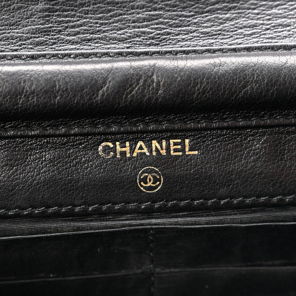 Lambskin Timeless CC Wallet On Chain WOC Black