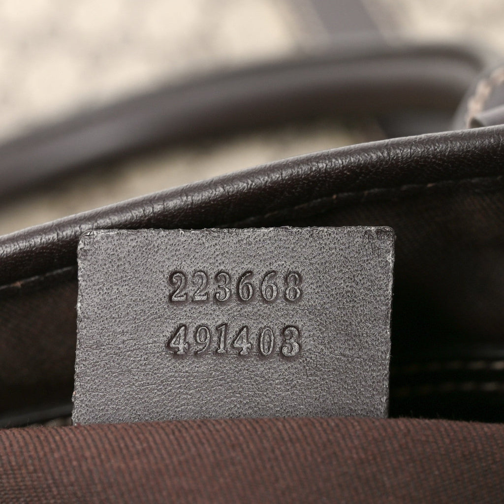 GG Plus Monogram Joy Vertical Tote Dark Brown