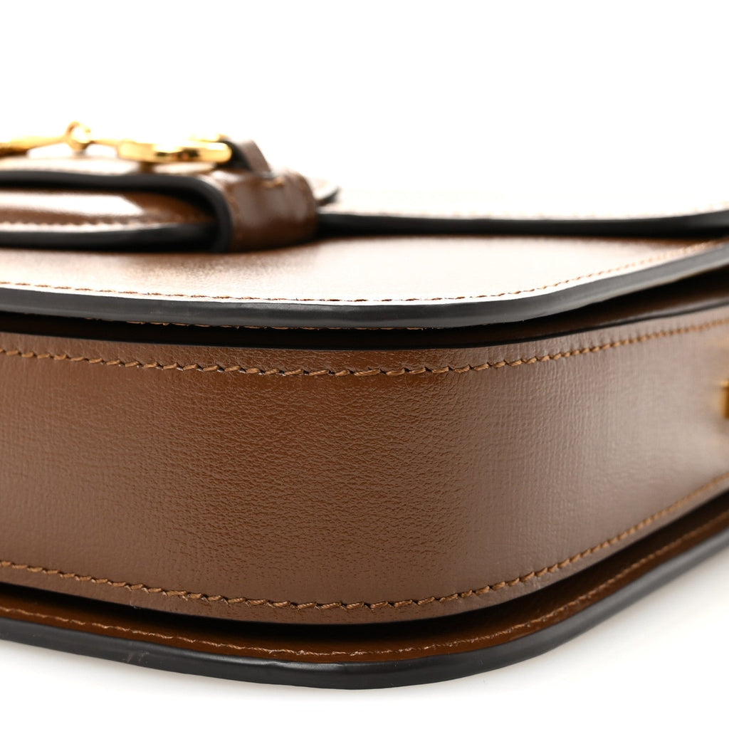 Azalea Calfskin Horsebit 1955 Shoulder Bag Brown Sugar