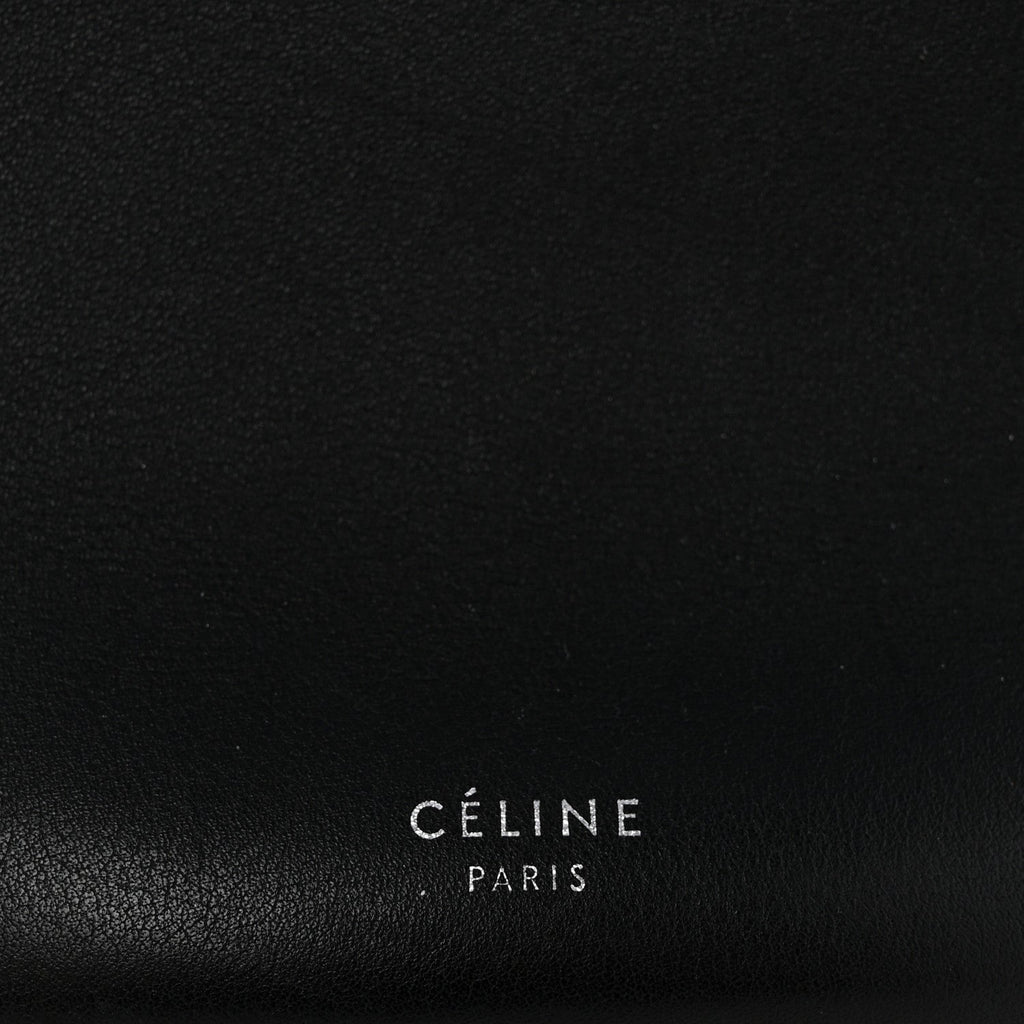 Supple Grained Calfskin Long Strap Big Bag Bucket Black