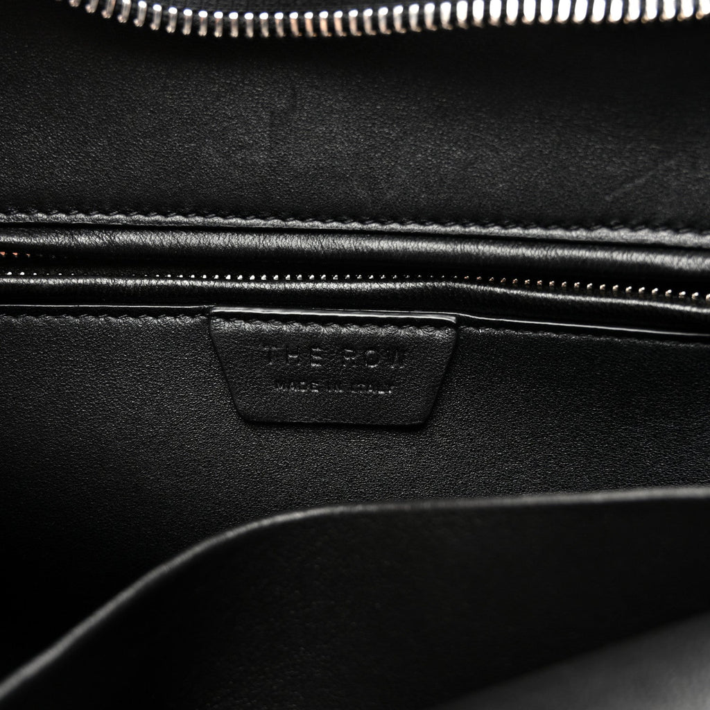 Polished Saddle Calfskin Agnes Bag Black