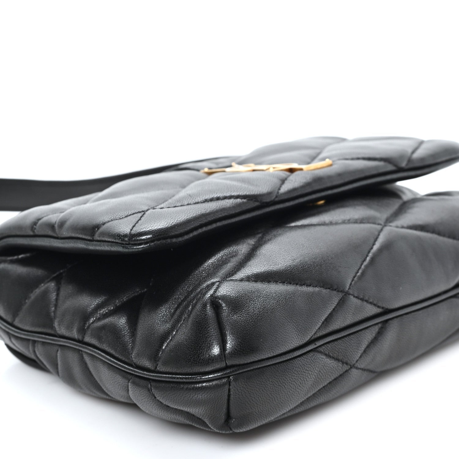 Lambskin Quilted Le 57 Diamond Shoulder Bag Black