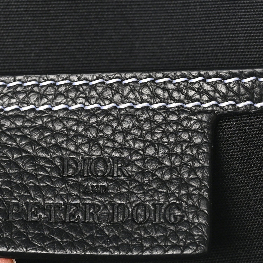 X PETER DOIG Grained Calfskin Slingbag Backpack Black