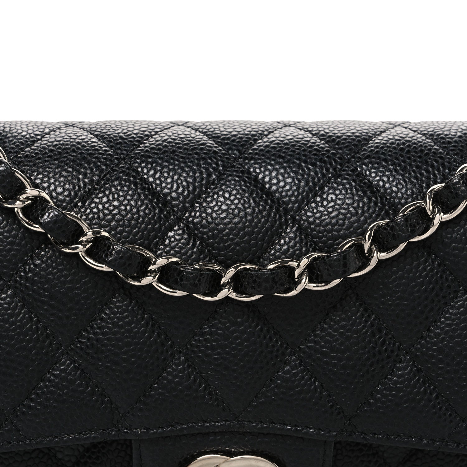 Caviar Quilted Small Double Flap Black